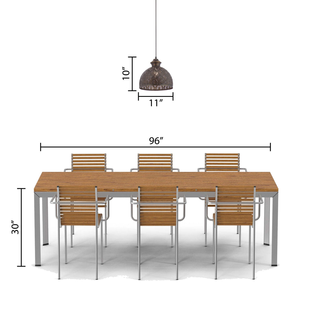 Suspension Sigrid River of Goods en bronze antique avec abat-jour en forme de bol - 11 x 11 x 11,25/70,25