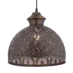Suspension Sigrid River of Goods en bronze antique avec abat-jour en forme de bol - 11 x 11 x 11,25/70,25