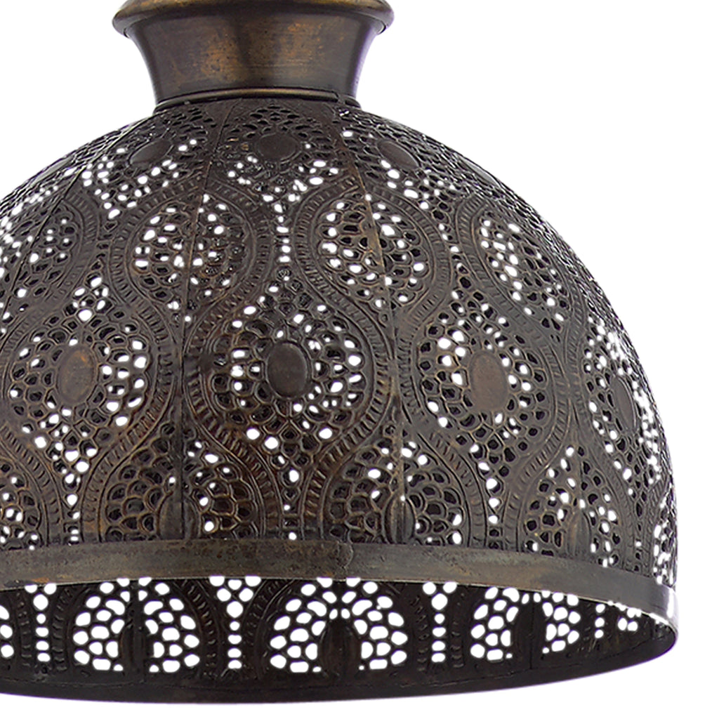 Suspension Sigrid River of Goods en bronze antique avec abat-jour en forme de bol - 11 x 11 x 11,25/70,25