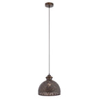 Suspension Sigrid River of Goods en bronze antique avec abat-jour en forme de bol - 11 x 11 x 11,25/70,25