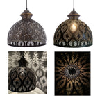 Suspension Sigrid River of Goods en bronze antique avec abat-jour en forme de bol - 11 x 11 x 11,25/70,25