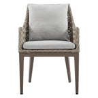 Ensemble de salle à manger d'extérieur Silvana 7 pièces en aluminium gris avec tissu gris