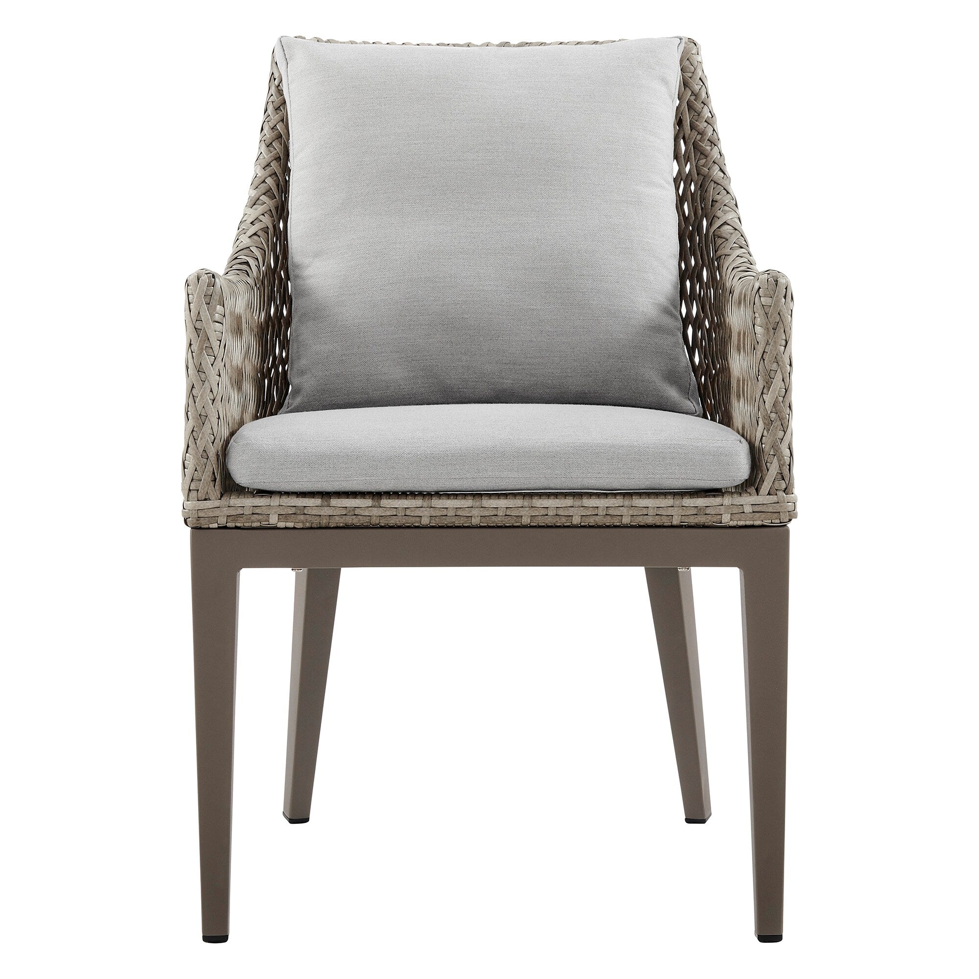 Ensemble de salle à manger d'extérieur Silvana 7 pièces en aluminium gris avec tissu gris