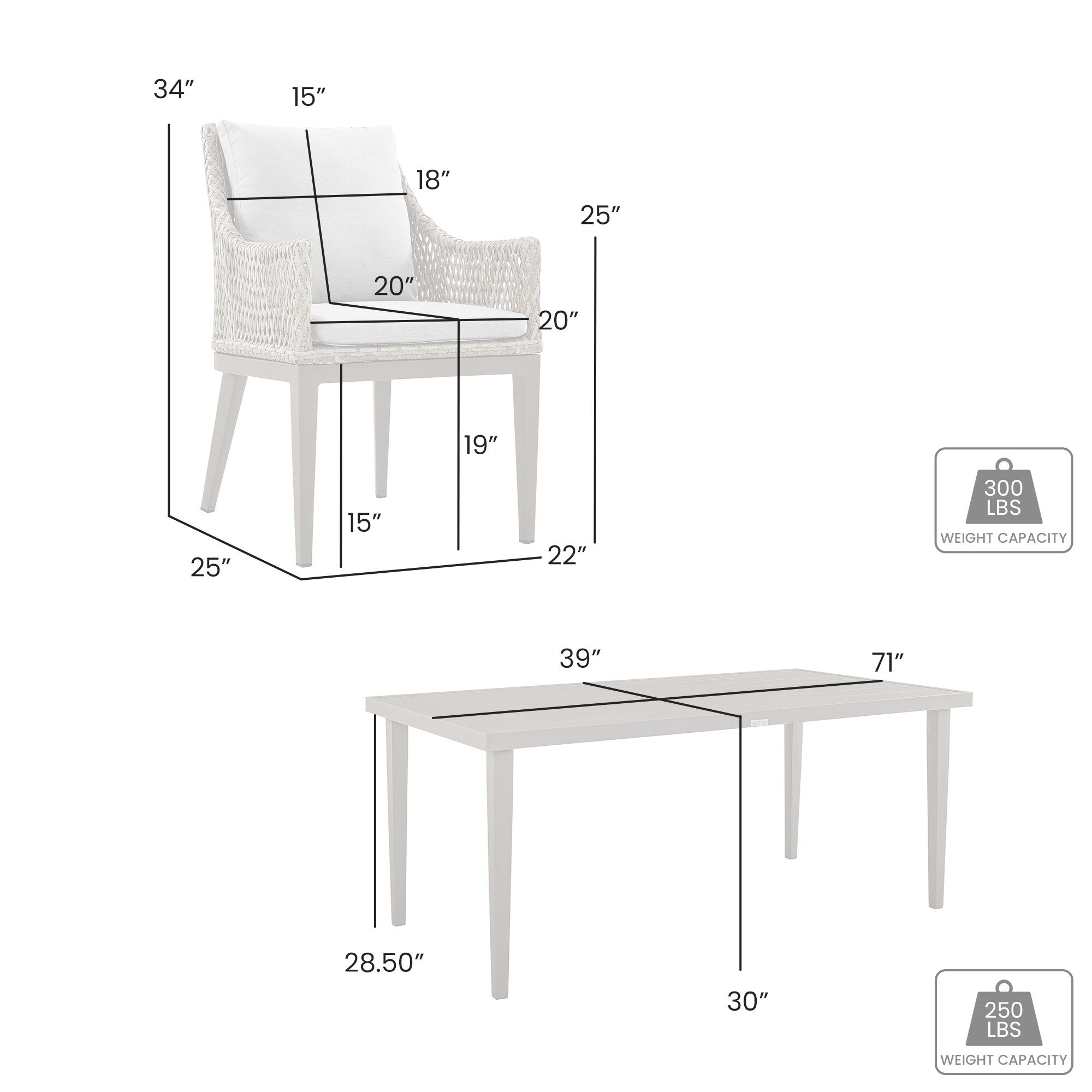 Ensemble de salle à manger d'extérieur Silvana 7 pièces en aluminium gris avec tissu gris