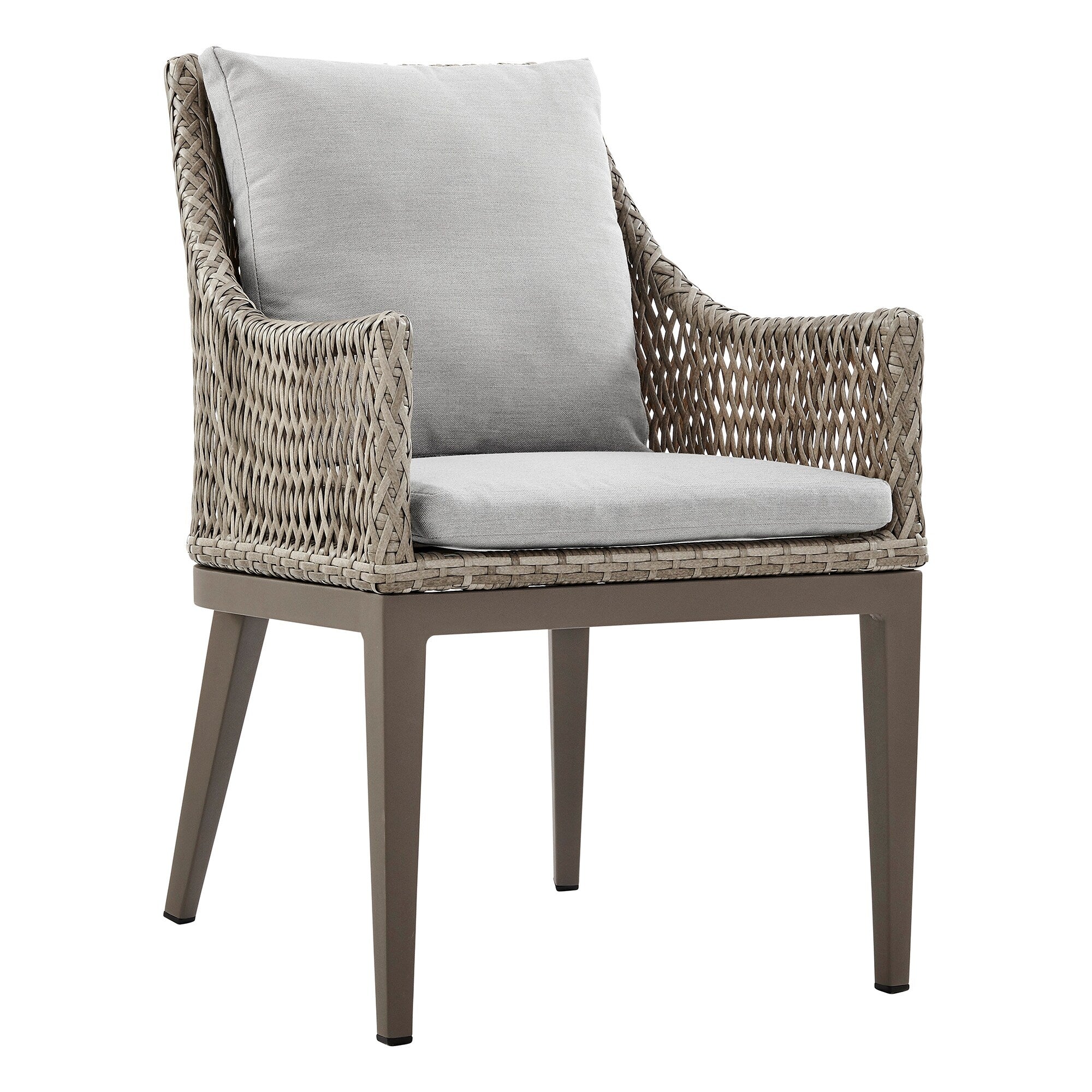 Ensemble de salle à manger d'extérieur Silvana 7 pièces en aluminium gris avec tissu gris