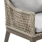 Ensemble de salle à manger d'extérieur Silvana 7 pièces en aluminium gris avec tissu gris