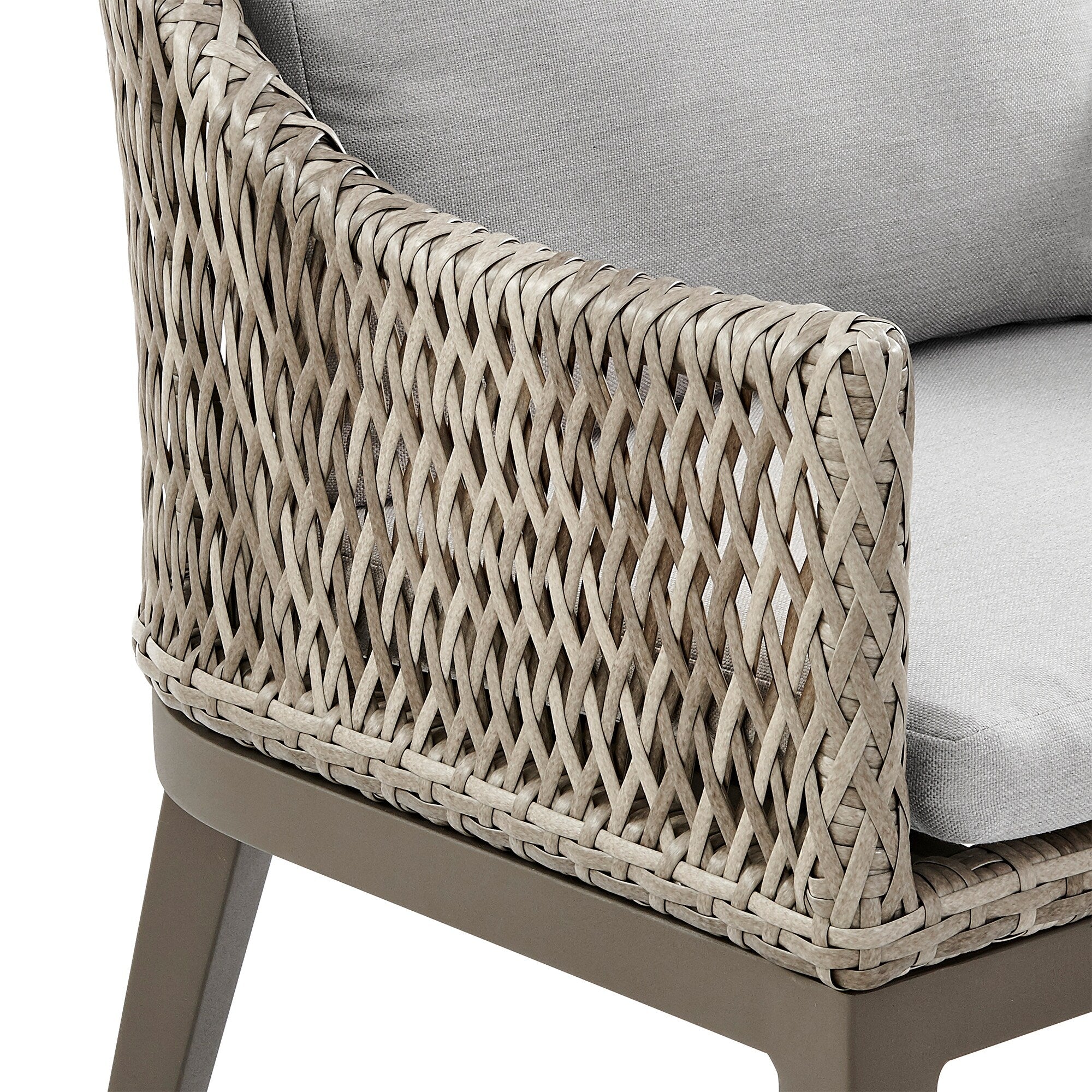 Ensemble de salle à manger d'extérieur Silvana 7 pièces en aluminium gris avec tissu gris