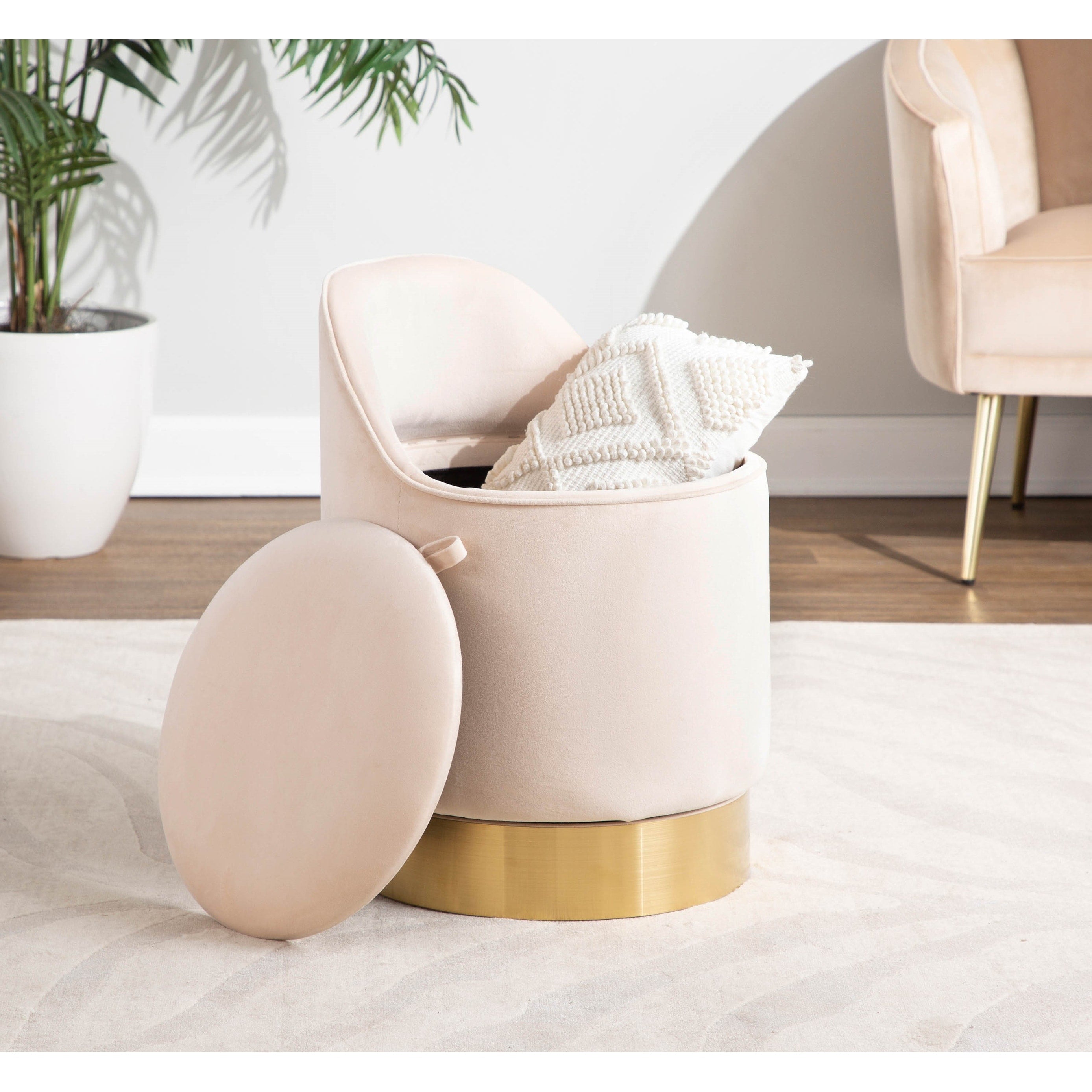 Tabouret de coiffeuse pivotant en velours Silver Orchid Corday