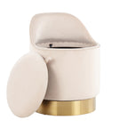 Tabouret de coiffeuse pivotant en velours Silver Orchid Corday