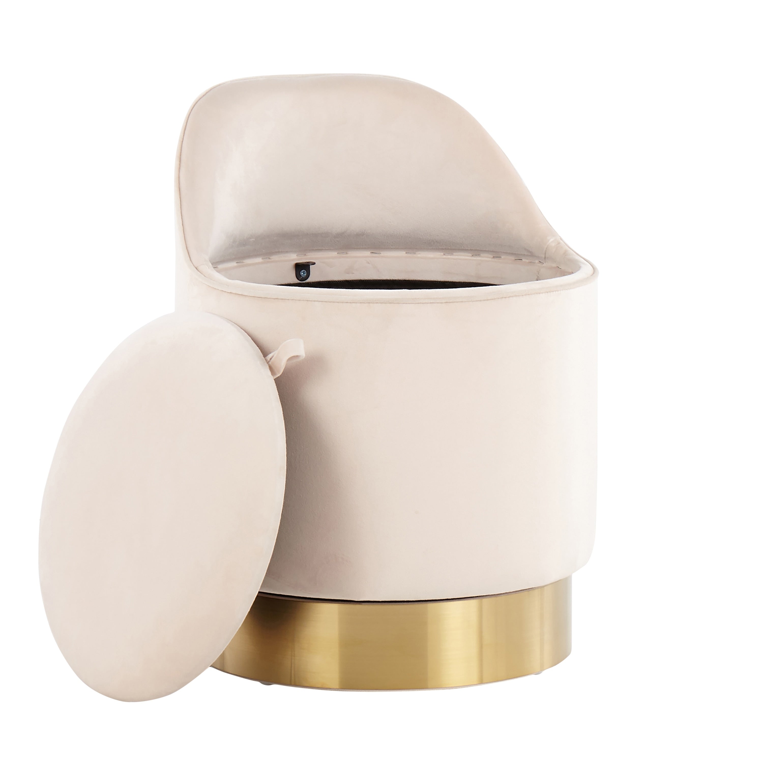 Tabouret de coiffeuse pivotant en velours Silver Orchid Corday