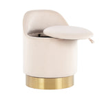Tabouret de coiffeuse pivotant en velours Silver Orchid Corday