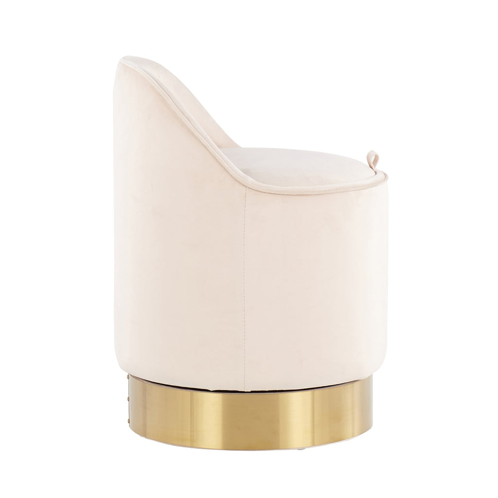 Tabouret de coiffeuse pivotant en velours Silver Orchid Corday