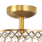 Luminaire semi-encastré en verre à plusieurs niveaux Silver Orchid Furey, bronze/or - 14,75 L x 14,75 l x 15,25 H