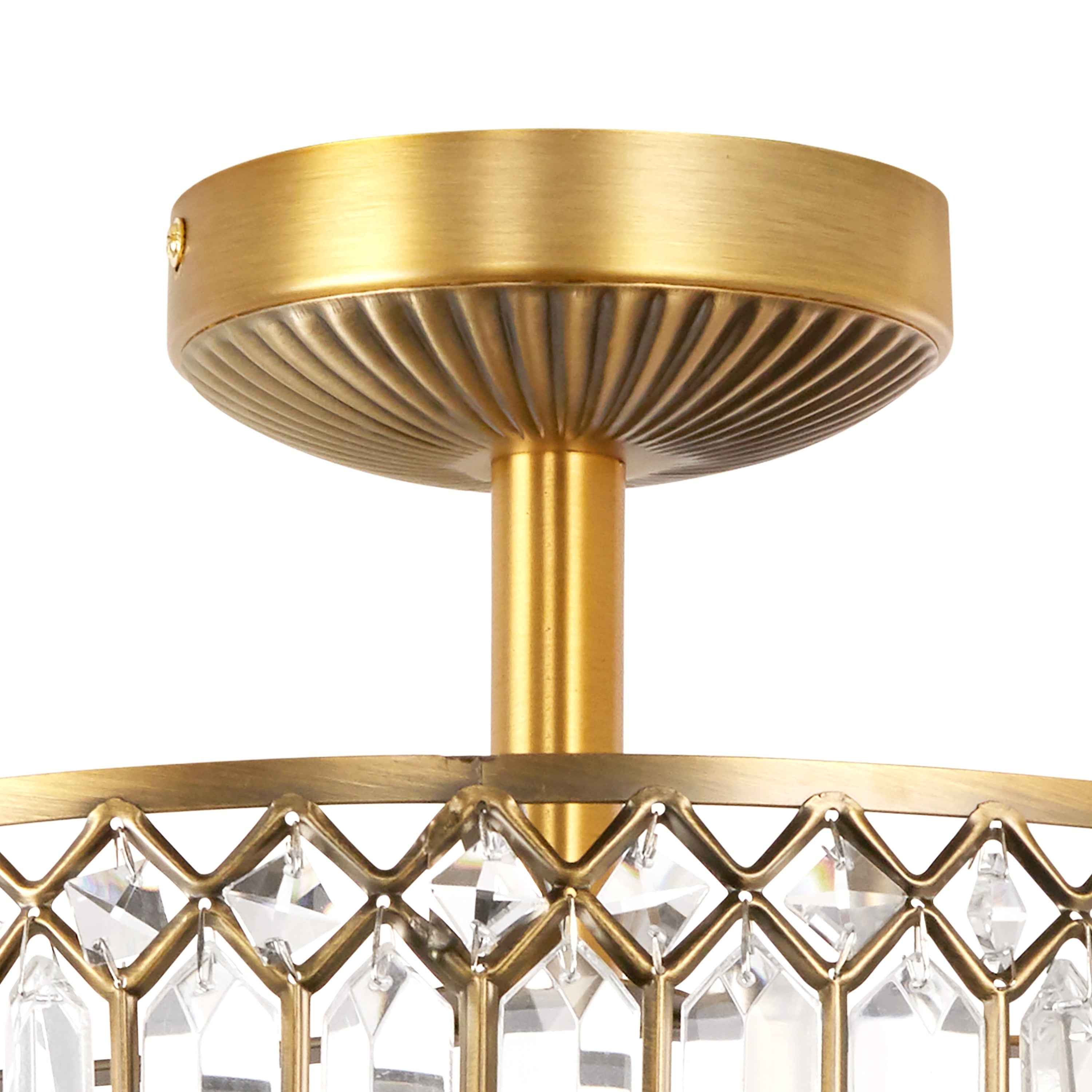 Luminaire semi-encastré en verre à plusieurs niveaux Silver Orchid Furey, bronze/or - 14,75 L x 14,75 l x 15,25 H