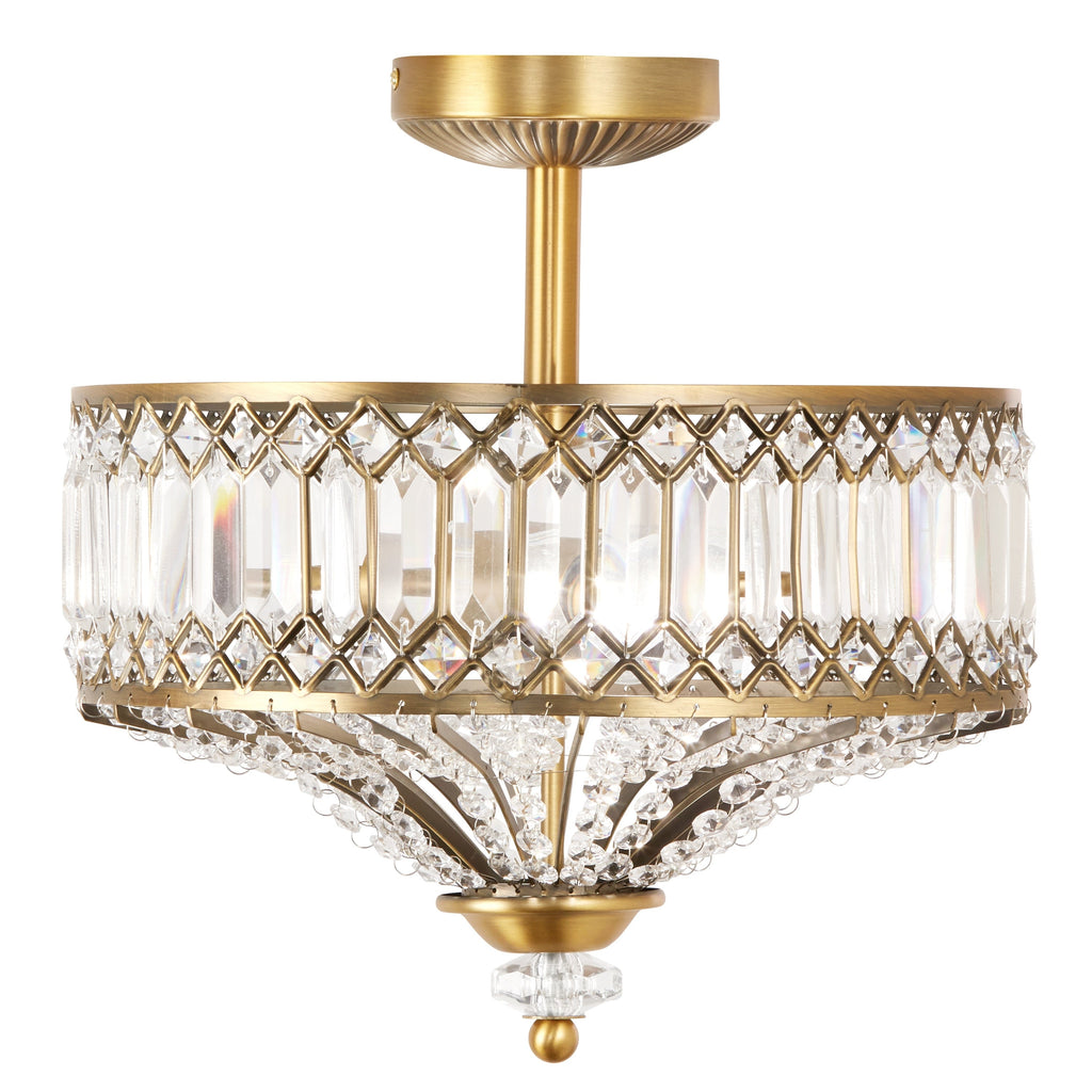 Luminaire semi-encastré en verre à plusieurs niveaux Silver Orchid Furey, bronze/or - 14,75 L x 14,75 l x 15,25 H