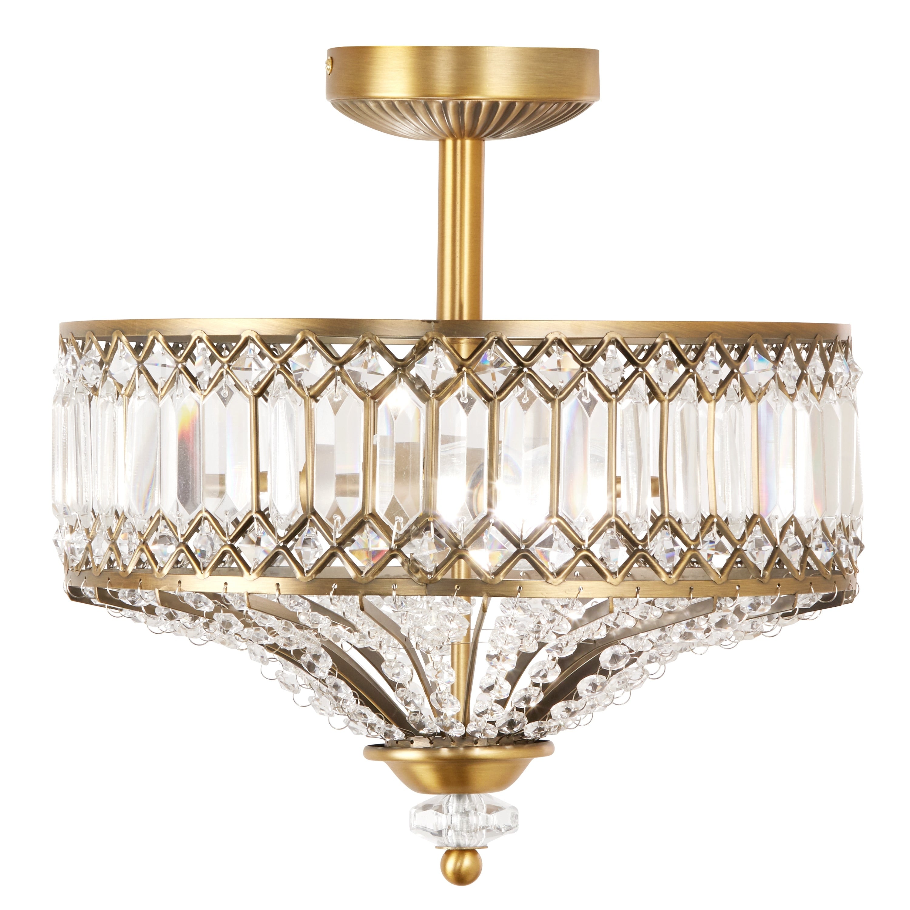 Luminaire semi-encastré en verre à plusieurs niveaux Silver Orchid Furey, bronze/or - 14,75 L x 14,75 l x 15,25 H