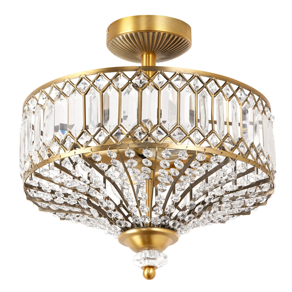Luminaire semi-encastré en verre à plusieurs niveaux Silver Orchid Furey, bronze/or - 14,75 L x 14,75 l x 15,25 H