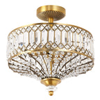 Luminaire semi-encastré en verre à plusieurs niveaux Silver Orchid Furey, bronze/or - 14,75 L x 14,75 l x 15,25 H