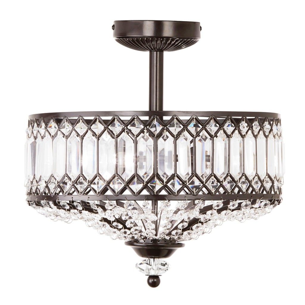 Luminaire semi-encastré en verre à plusieurs niveaux Silver Orchid Furey, bronze/or - 14,75 L x 14,75 l x 15,25 H