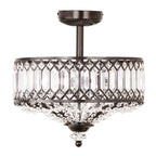 Luminaire semi-encastré en verre à plusieurs niveaux Silver Orchid Furey, bronze/or - 14,75 L x 14,75 l x 15,25 H