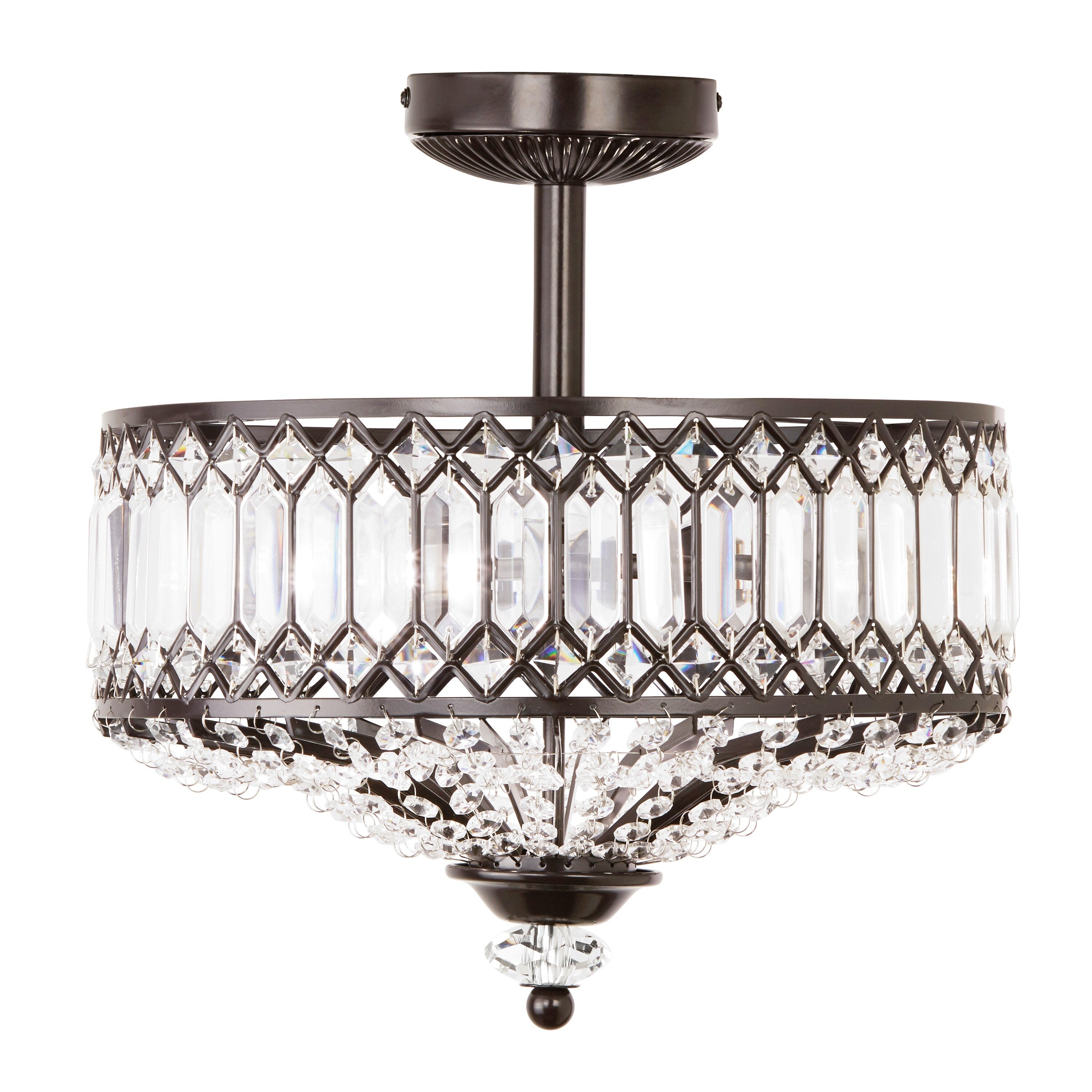 Luminaire semi-encastré en verre à plusieurs niveaux Silver Orchid Furey, bronze/or - 14,75 L x 14,75 l x 15,25 H