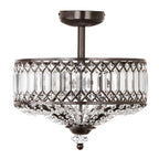 Luminaire semi-encastré en verre à plusieurs niveaux Silver Orchid Furey, bronze/or - 14,75 L x 14,75 l x 15,25 H