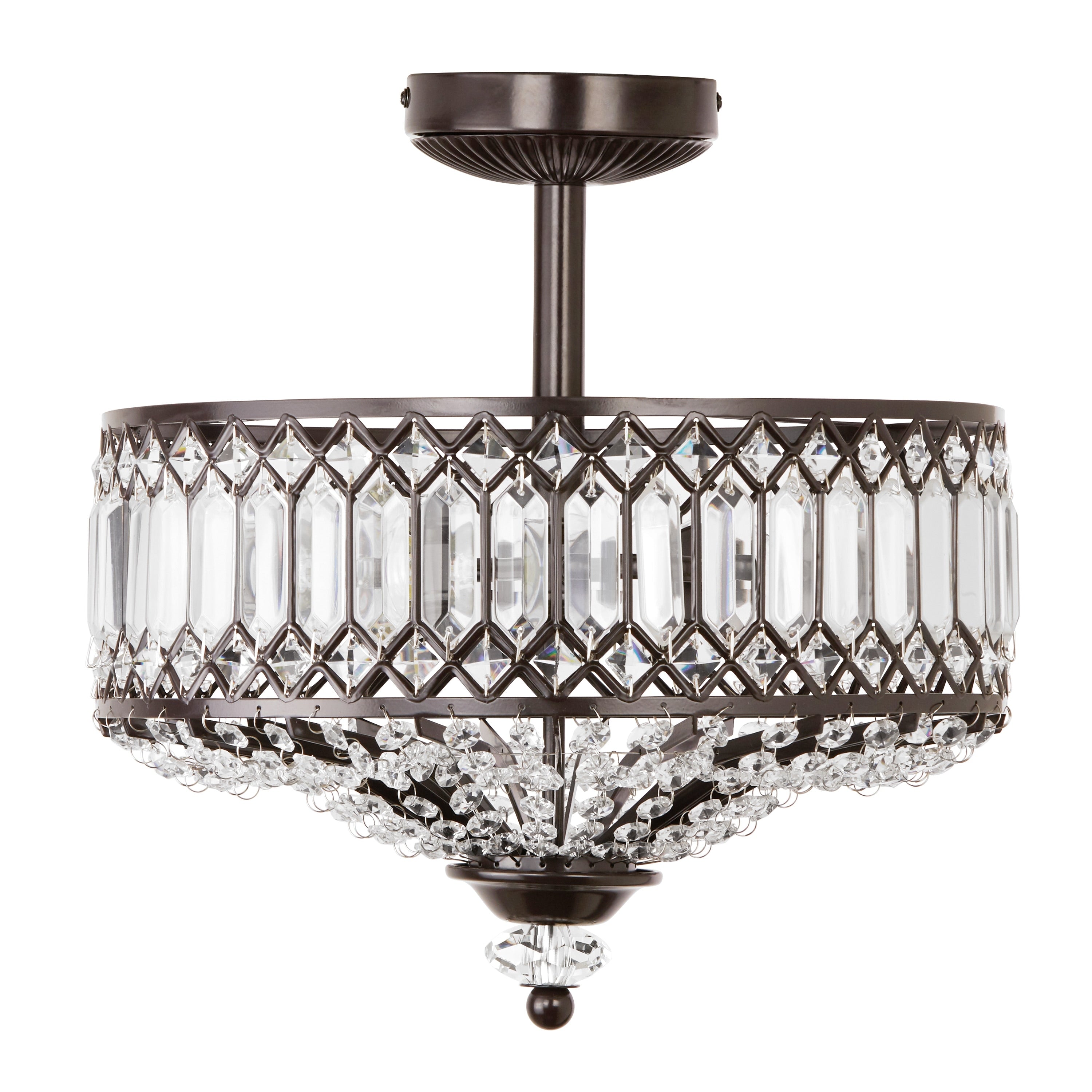 Luminaire semi-encastré en verre à plusieurs niveaux Silver Orchid Furey, bronze/or - 14,75 L x 14,75 l x 15,25 H