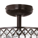 Luminaire semi-encastré en verre à plusieurs niveaux Silver Orchid Furey, bronze/or - 14,75 L x 14,75 l x 15,25 H