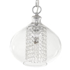 Pendentif en verre et cristal à facettes en forme d'orchidée argentée, à brancher ou à accrocher