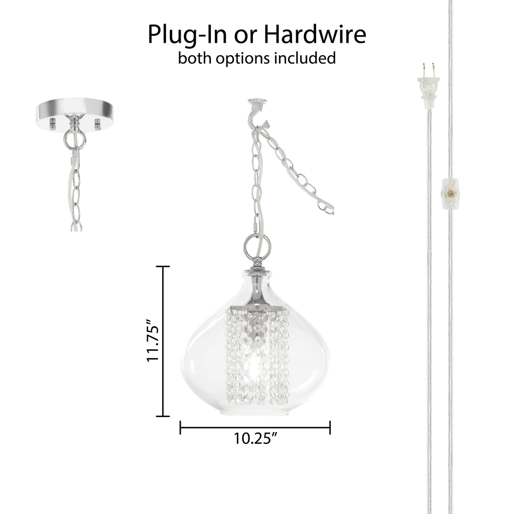 Pendentif en verre et cristal à facettes en forme d'orchidée argentée, à brancher ou à accrocher