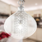 Pendentif en verre et cristal à facettes en forme d'orchidée argentée, à brancher ou à accrocher