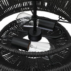 Plafonnier semi-encastré Silvia à 2 lumières en corde tressée de style bohème - 40,6 cm de largeur