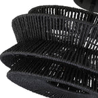 Plafonnier semi-encastré Silvia à 2 lumières en corde tressée de style bohème - 40,6 cm de largeur