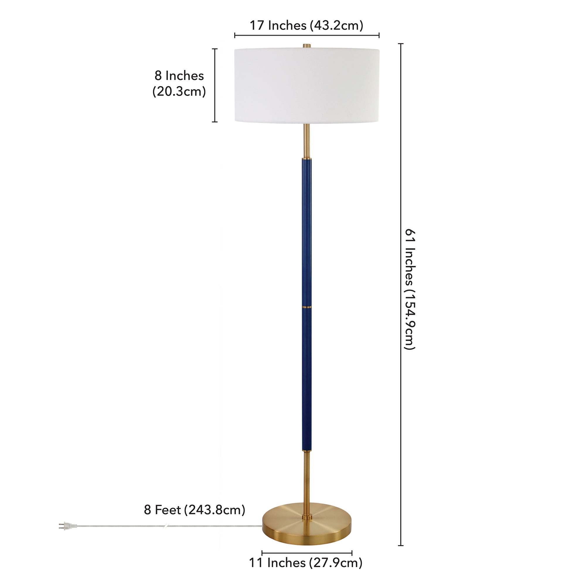 Lampadaire Simone à 2 lumières avec abat-jour en tissu