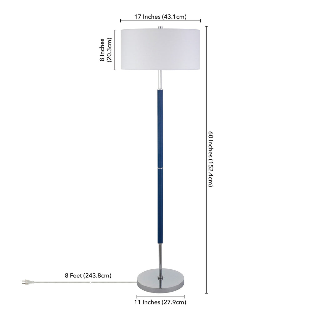 Lampadaire Simone à 2 lumières avec abat-jour en tissu