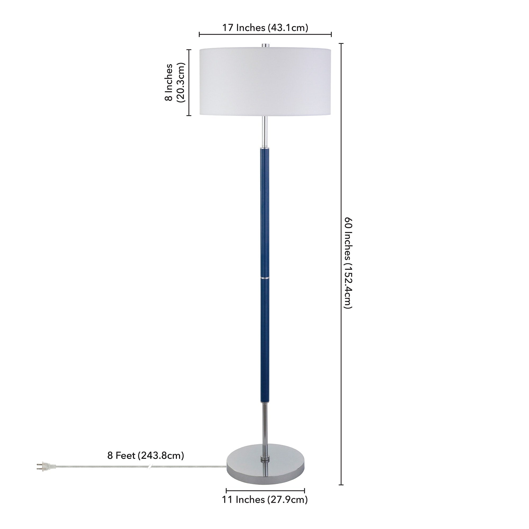 Lampadaire Simone à 2 lumières avec abat-jour en tissu