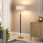 Lampadaire Simone à 2 lumières avec abat-jour en tissu