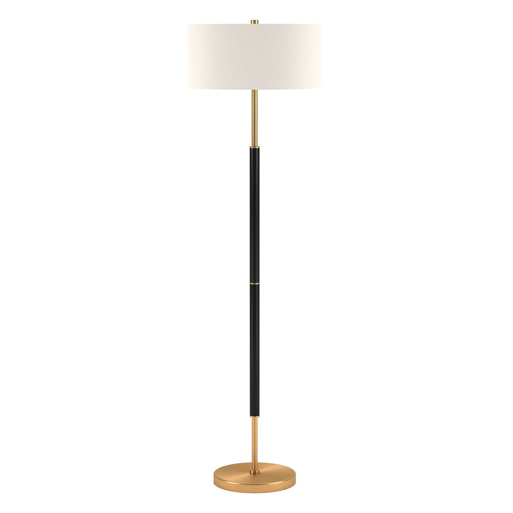 Lampadaire Simone à 2 lumières avec abat-jour en tissu