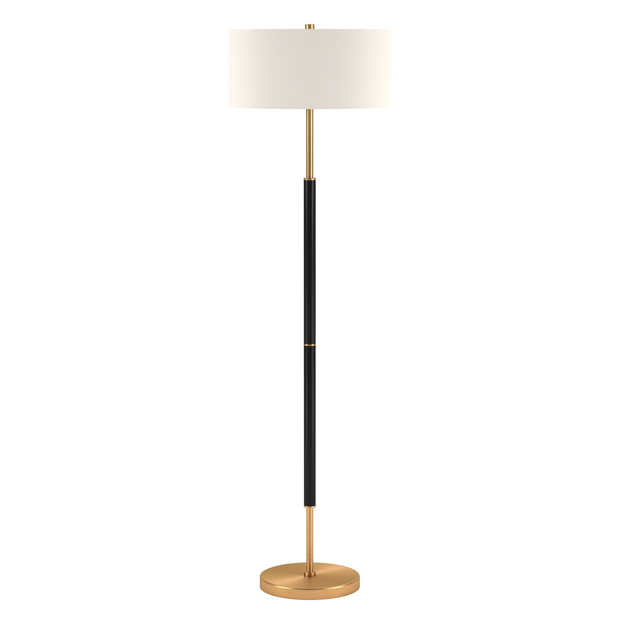 Lampadaire Simone à 2 lumières avec abat-jour en tissu