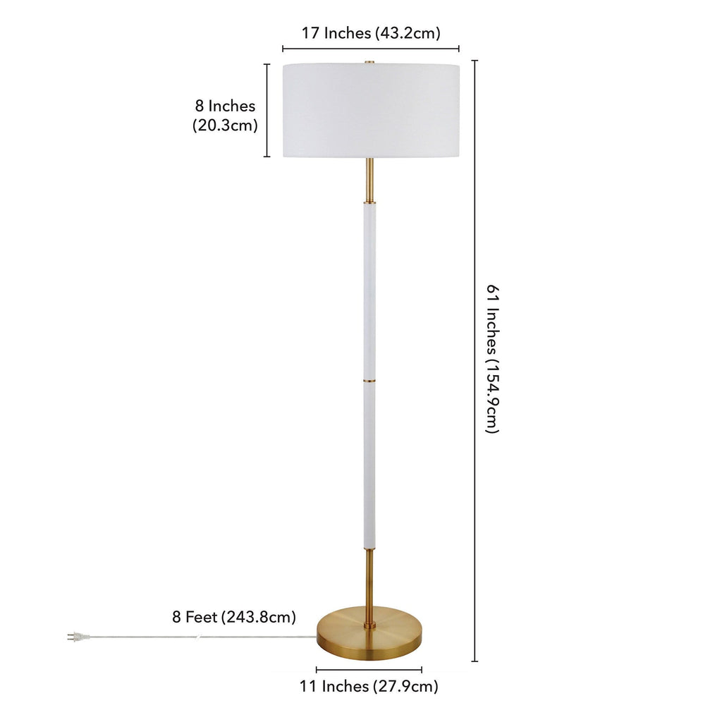 Lampadaire Simone à 2 lumières avec abat-jour en tissu