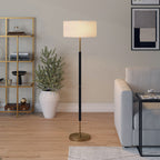 Lampadaire Simone à 2 lumières avec abat-jour en tissu
