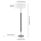 Lampadaire Simone à 2 lumières avec abat-jour en tissu
