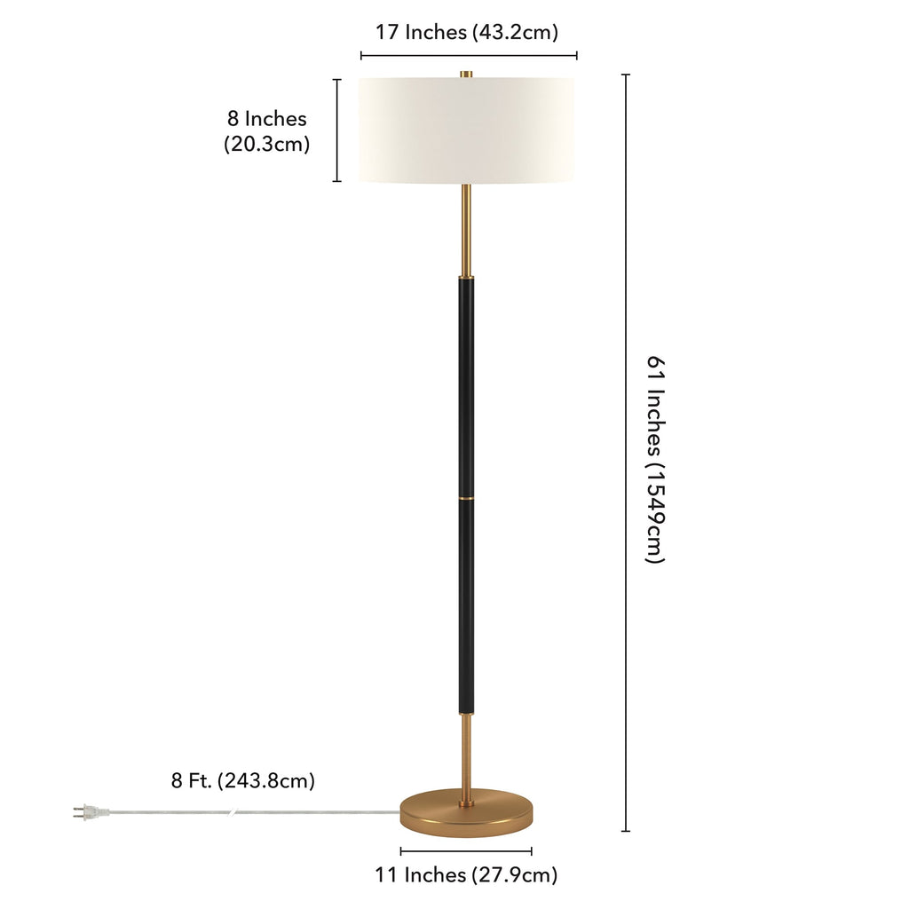 Lampadaire Simone à 2 lumières avec abat-jour en tissu