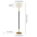 Lampadaire Simone à 2 lumières avec abat-jour en tissu