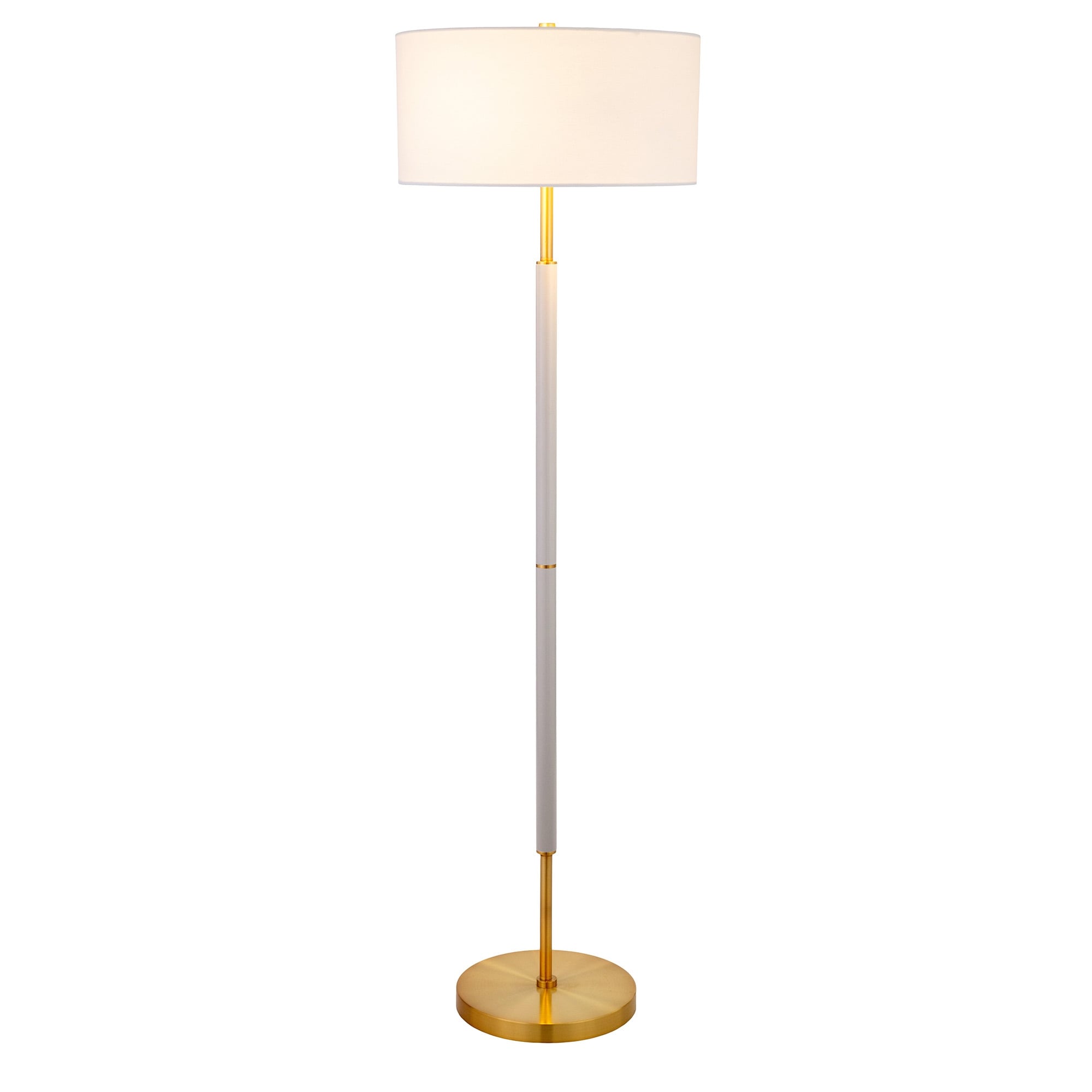 Lampadaire Simone à 2 lumières avec abat-jour en tissu