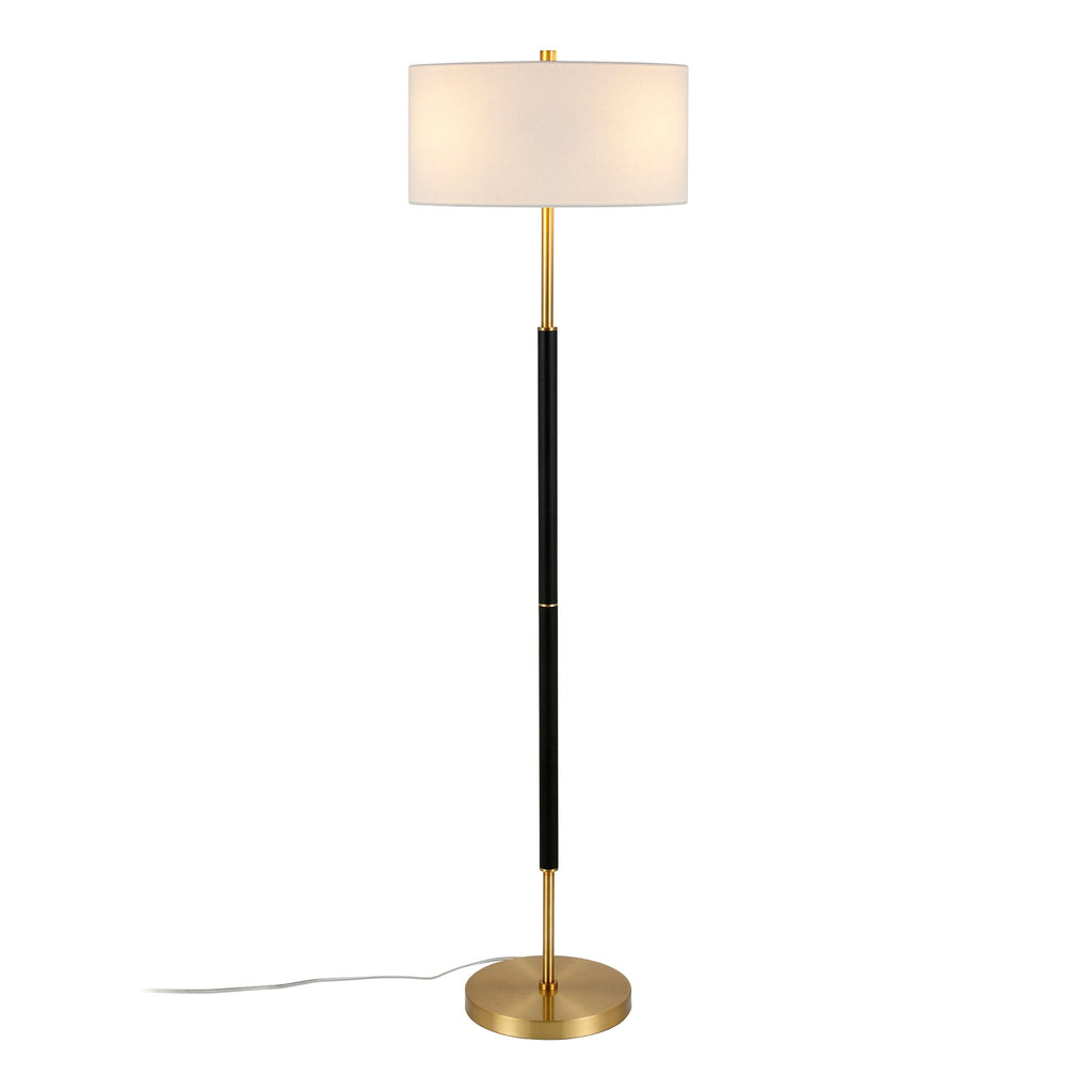 Lampadaire Simone à 2 lumières avec abat-jour en tissu