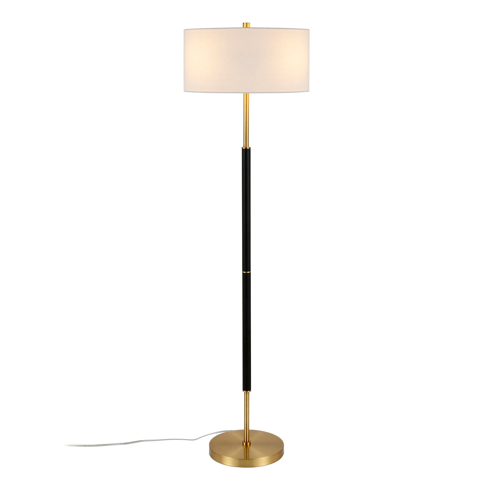 Lampadaire Simone à 2 lumières avec abat-jour en tissu