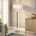 Lampadaire Simone à 2 lumières avec abat-jour en tissu