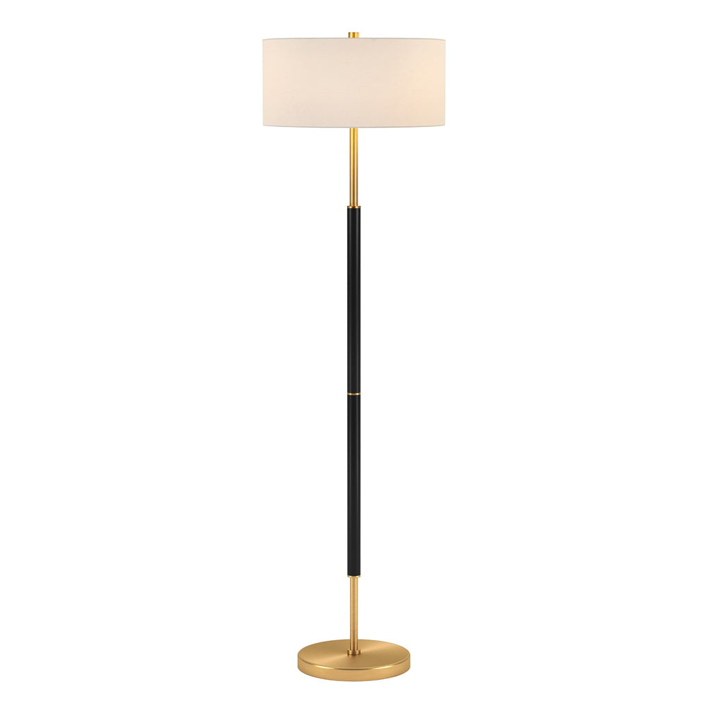 Lampadaire Simone à 2 lumières avec abat-jour en tissu