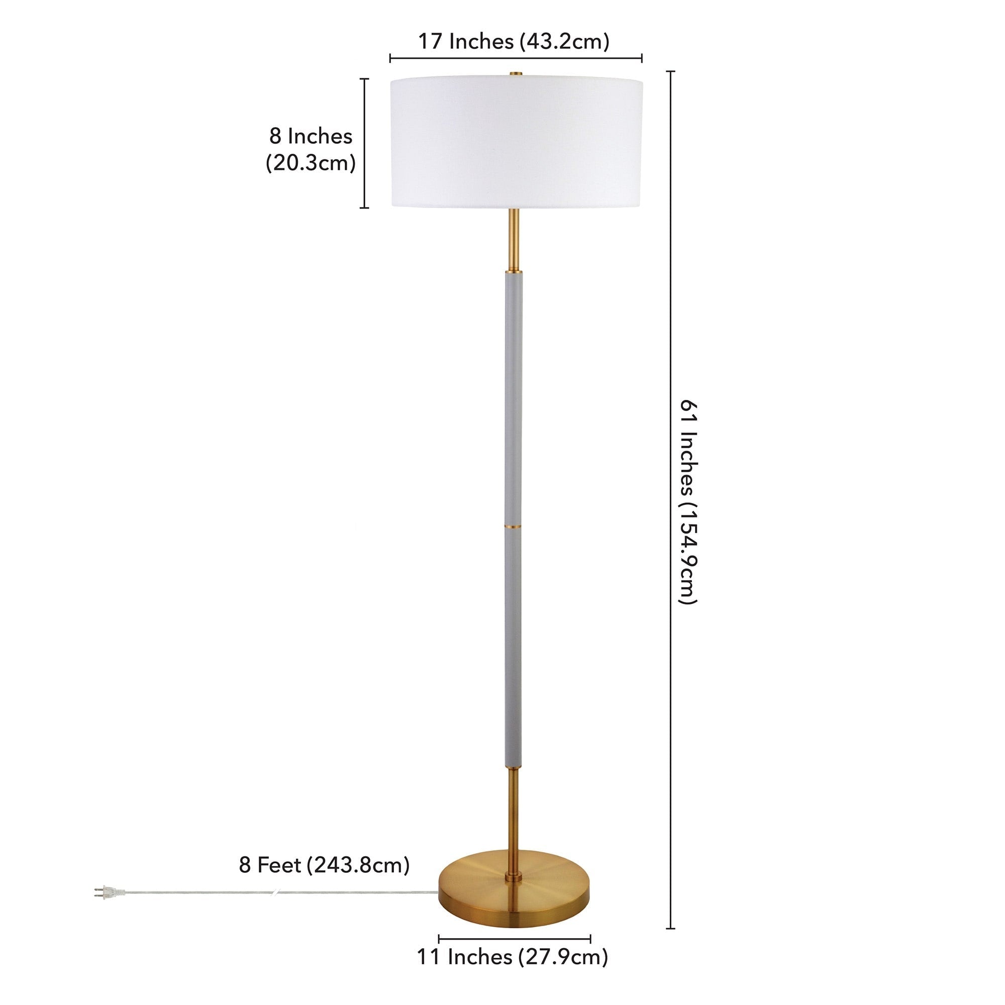 Lampadaire Simone à 2 lumières avec abat-jour en tissu